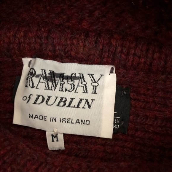 Vintage real wool chunky boho knit sweater by Ramsay of Dublin made - Picture 7 of 12